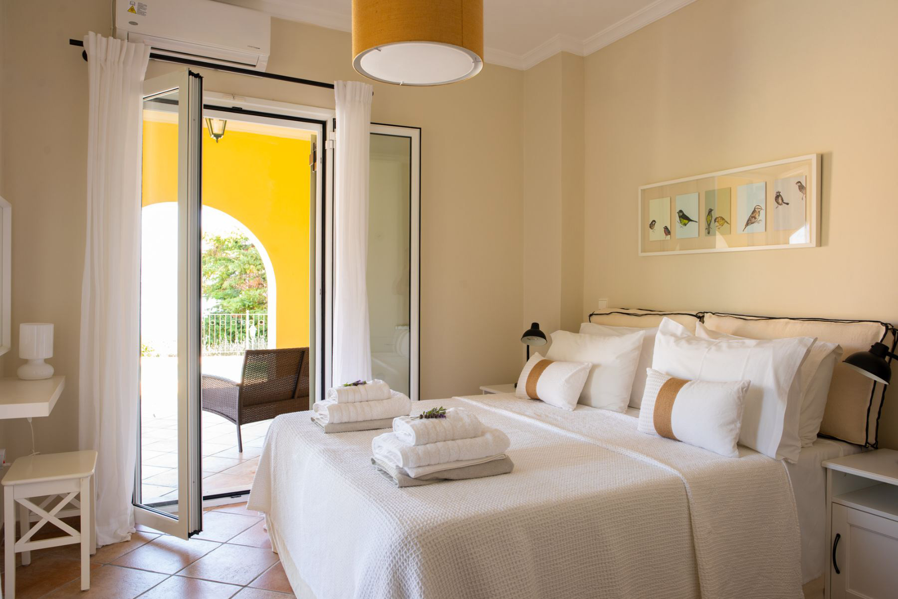 Double bedroom at Villa Petra, Corfu