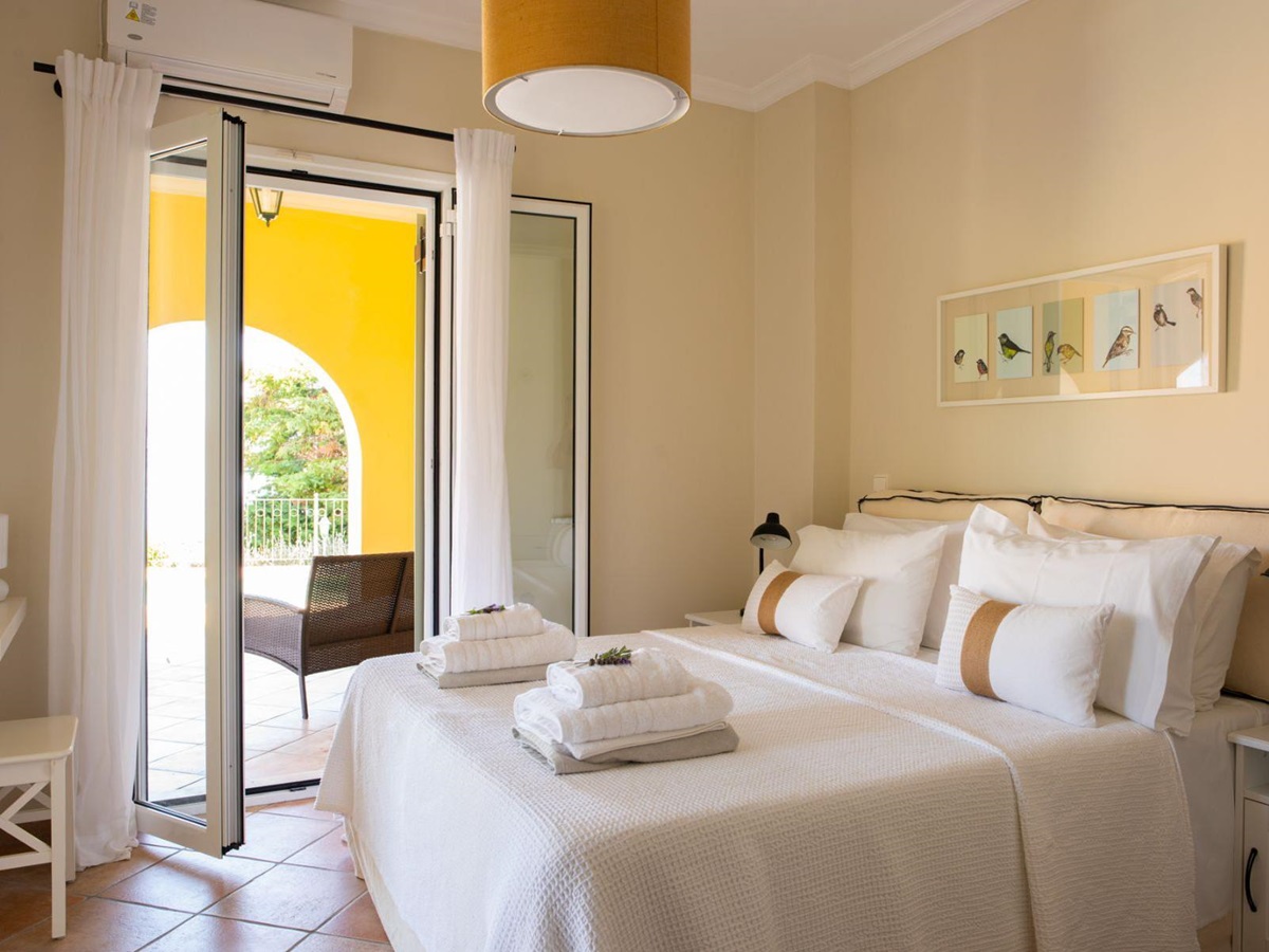 Double bedroom at Villa Petra, Corfu