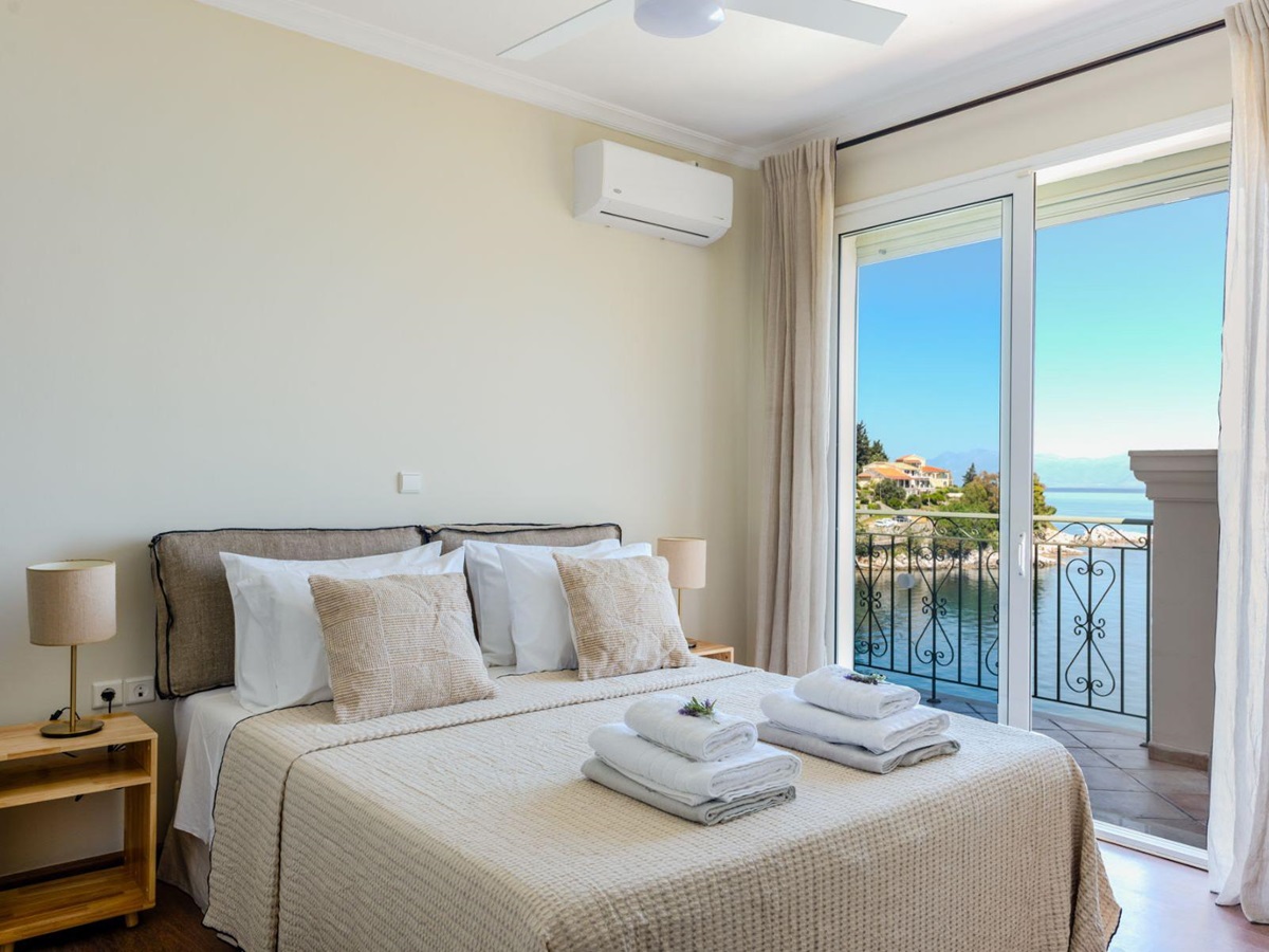 Double bedroom at Villa Petra, Corfu