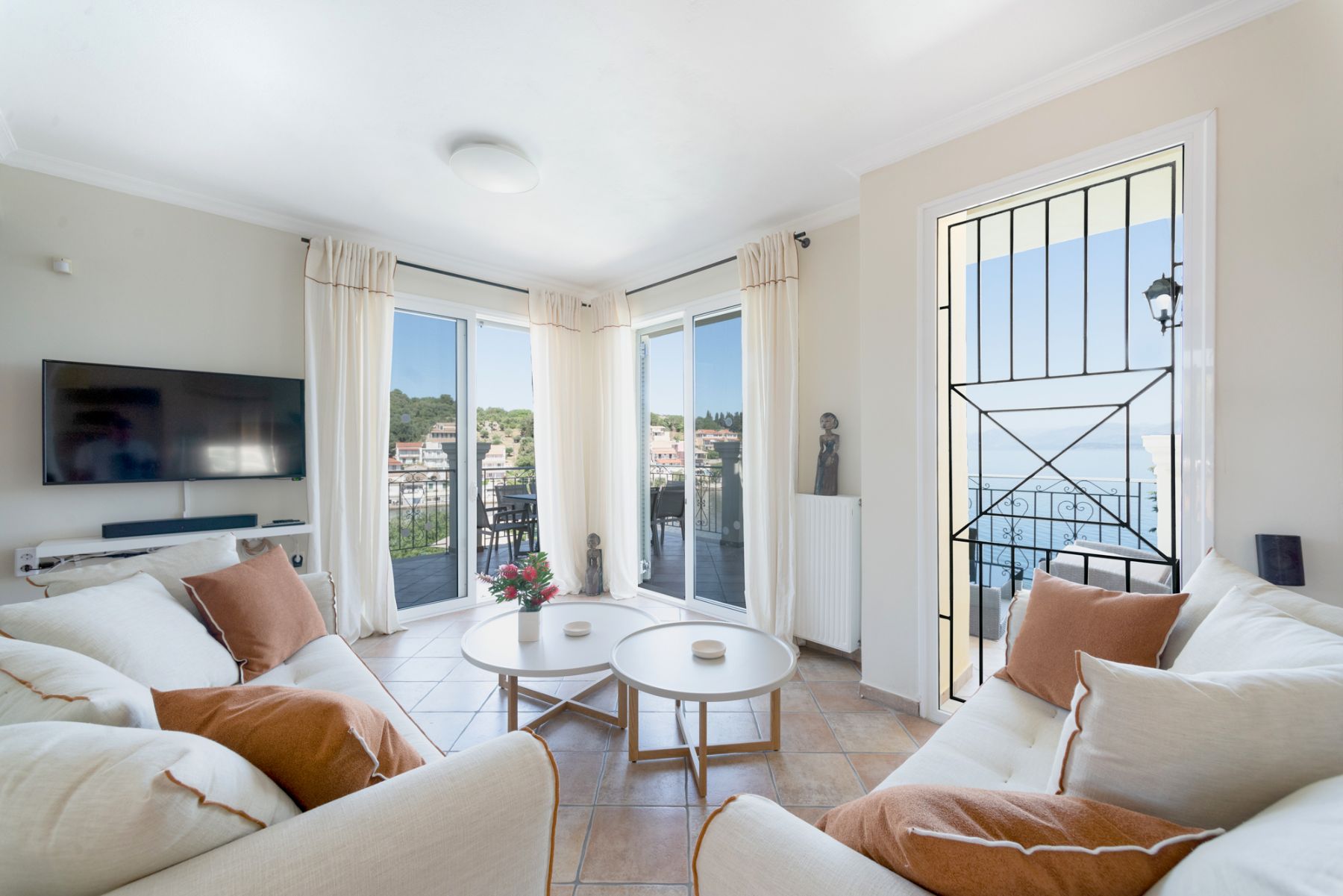 Living room at Villa Petra, Corfu