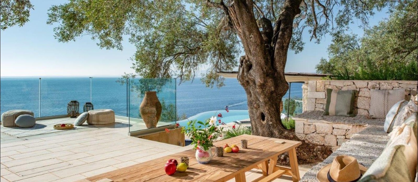 Outdoor Seating at Villa Pilos in Corfu