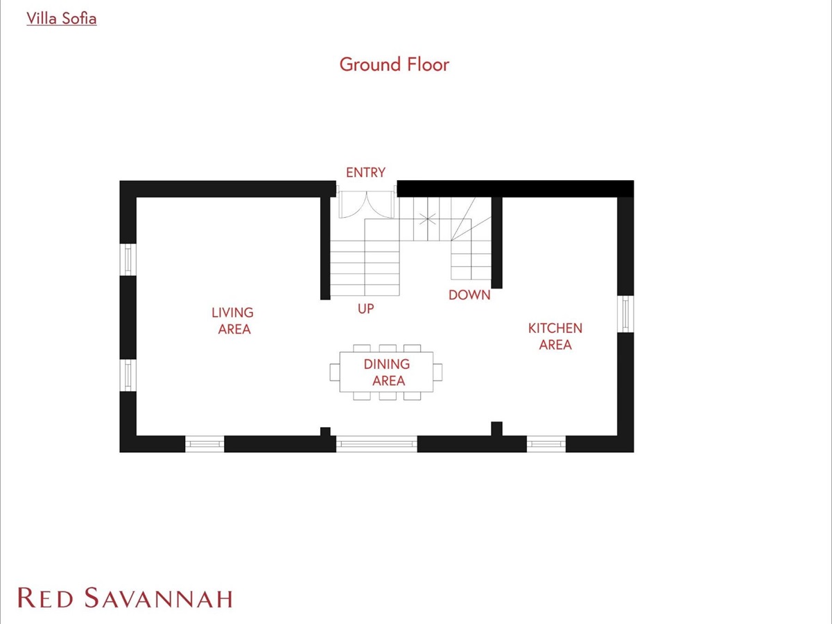 Ground floor plan of Villa Sofia in Corfu