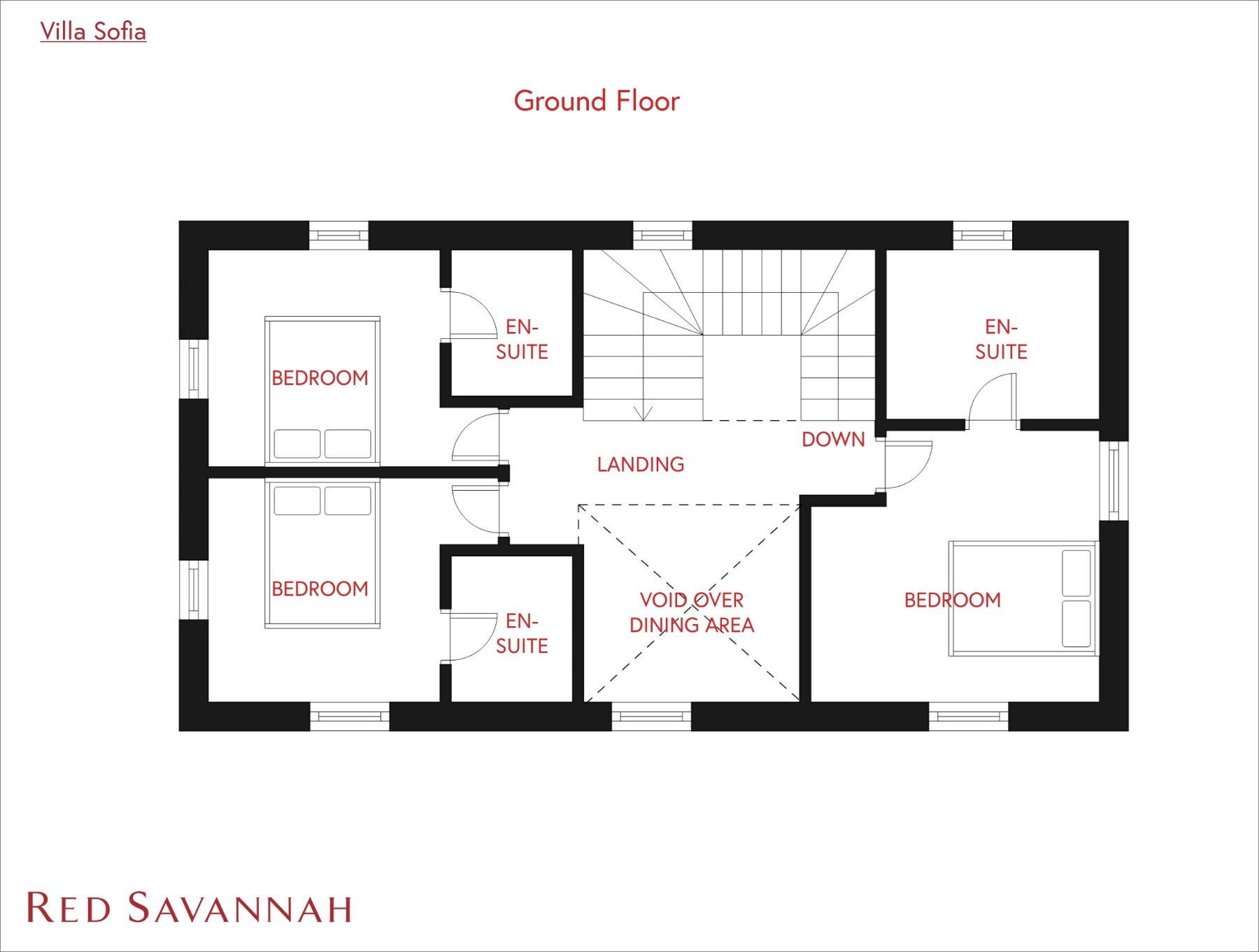 Ground floor plan of Villa Sofia in Corfu