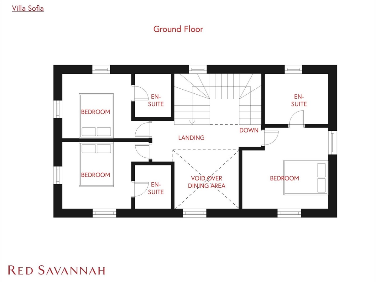 Ground floor plan of Villa Sofia in Corfu