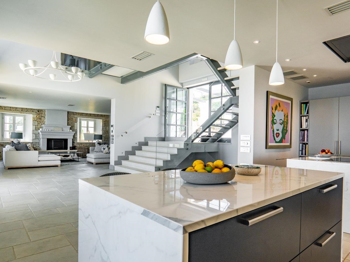 Kitchen Island at Villa Sofia in Corfu