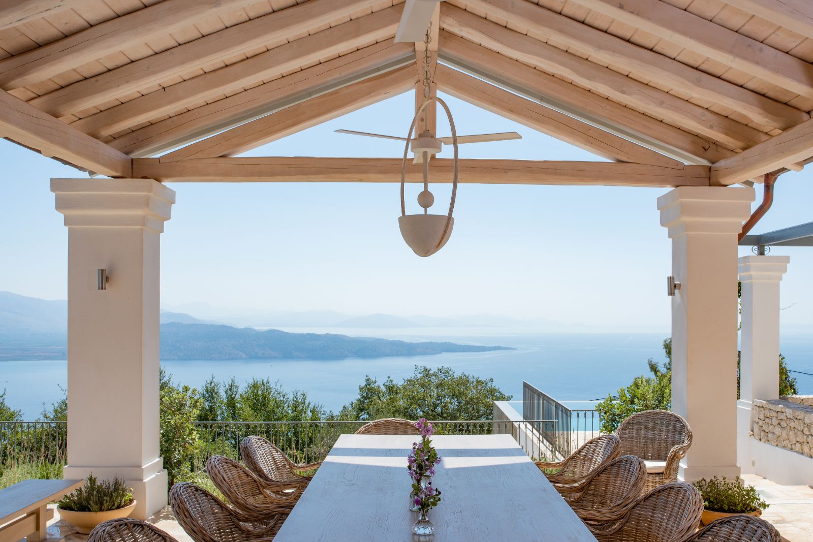 Outdoor Dining View at Villa Sofia in Corfu