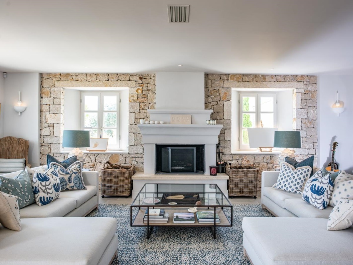 Sitting Room at Villa Sofia in Corfu