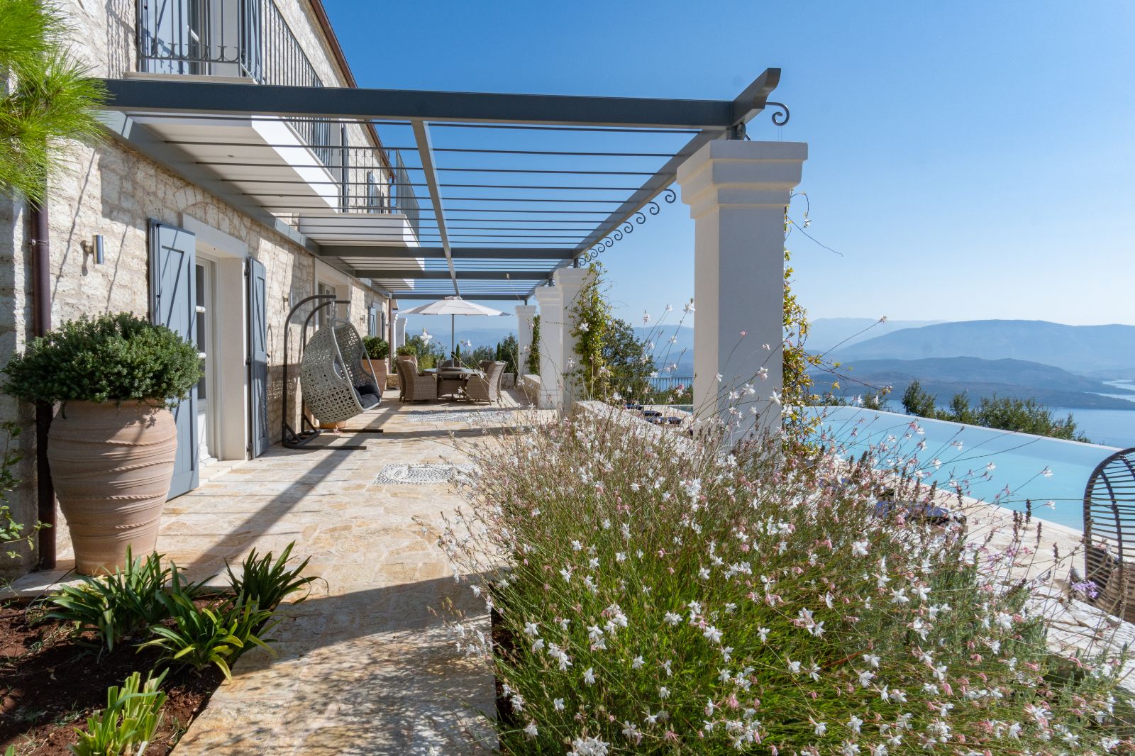 Terrace View at Villa Sofia in Corfu