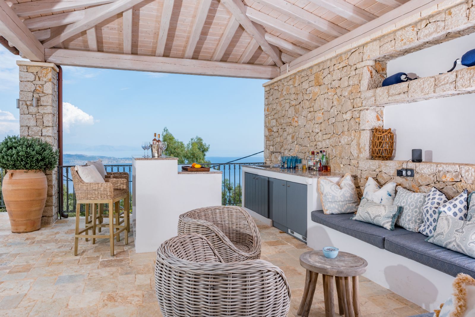 Terrace at Villa Sofia in Corfu