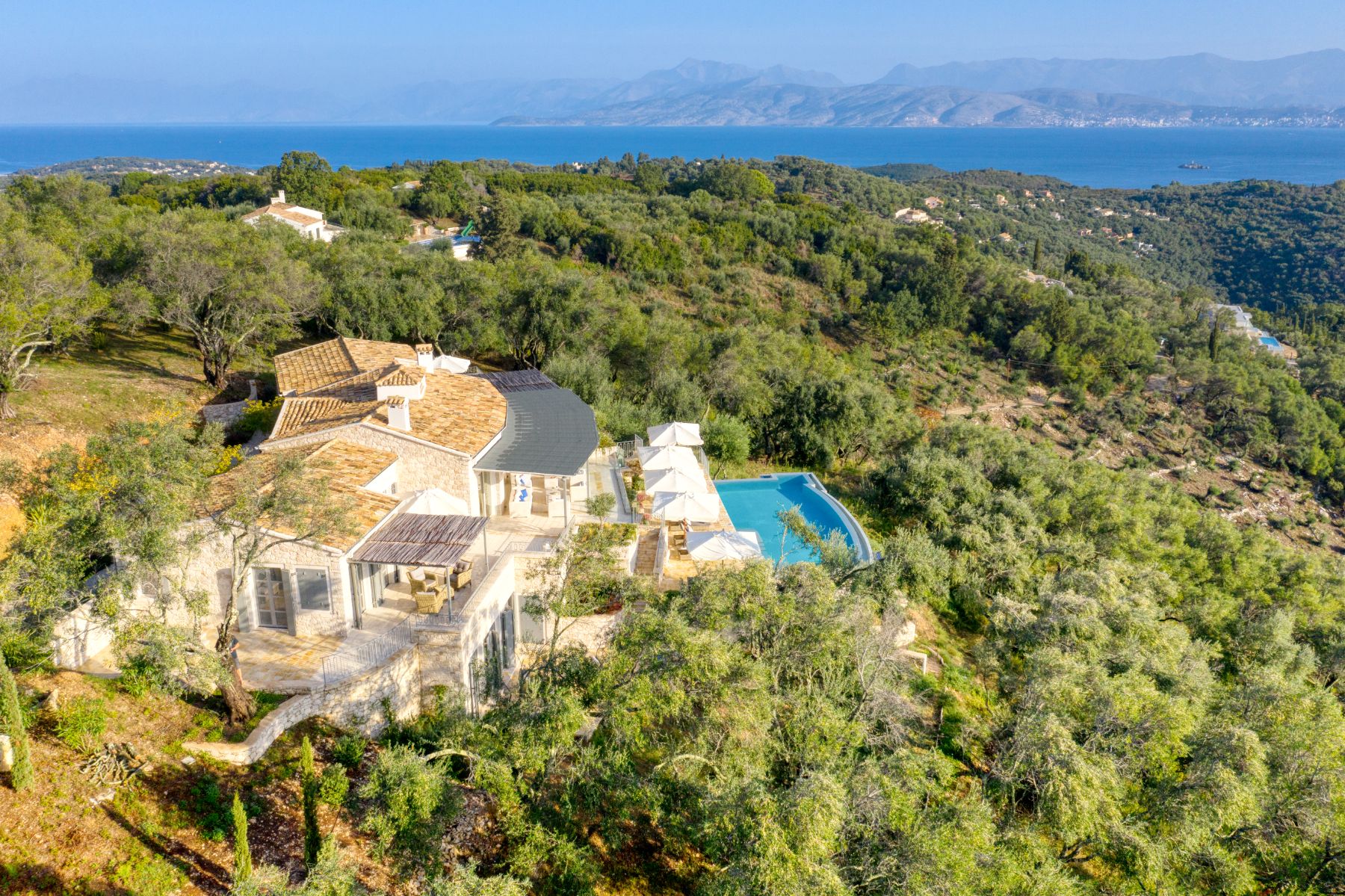 Aerial view of Villa Thea, Corfu