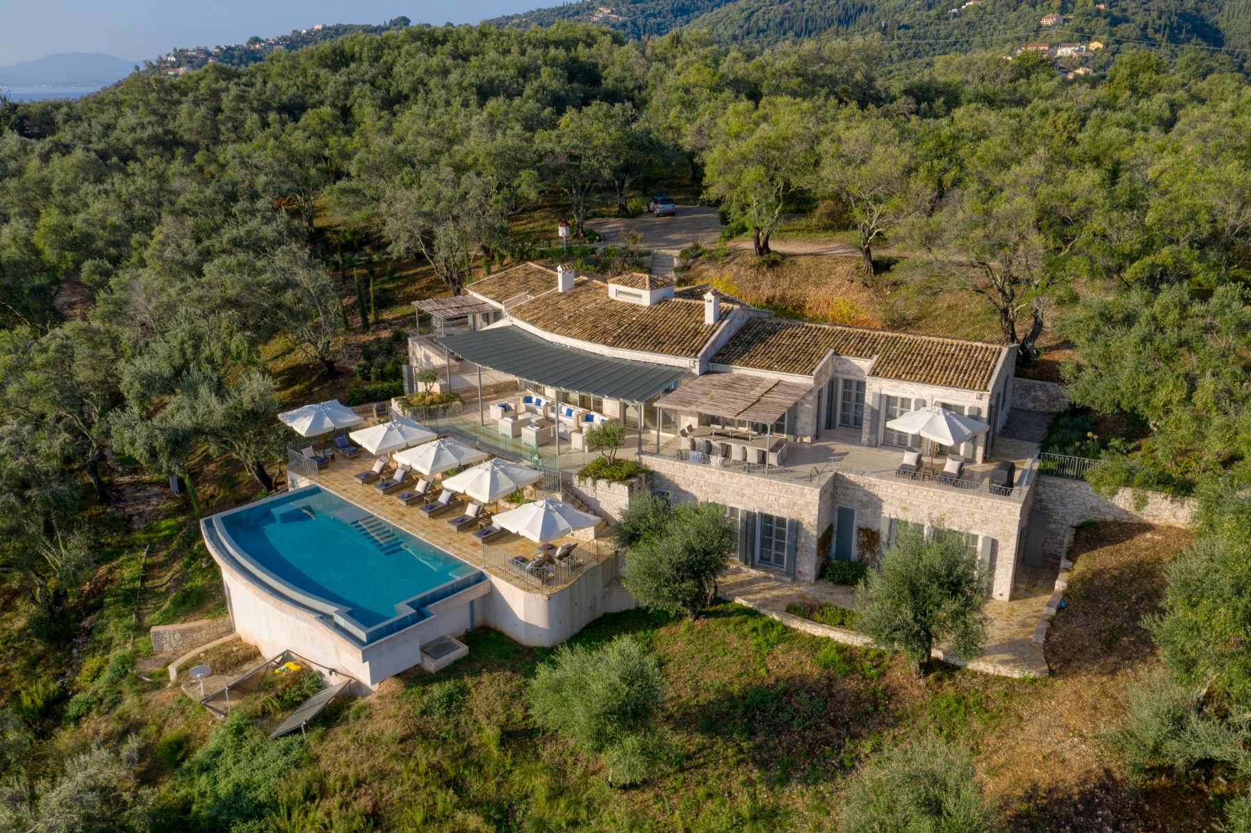 Aerial view of Villa Thea, Corfu