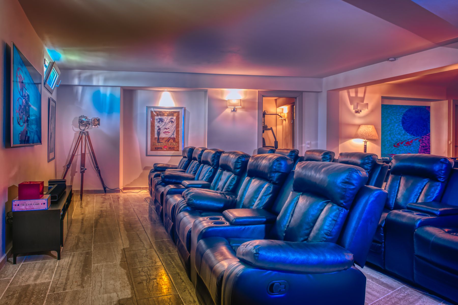 Cinema room at Villa Thea, Corfu