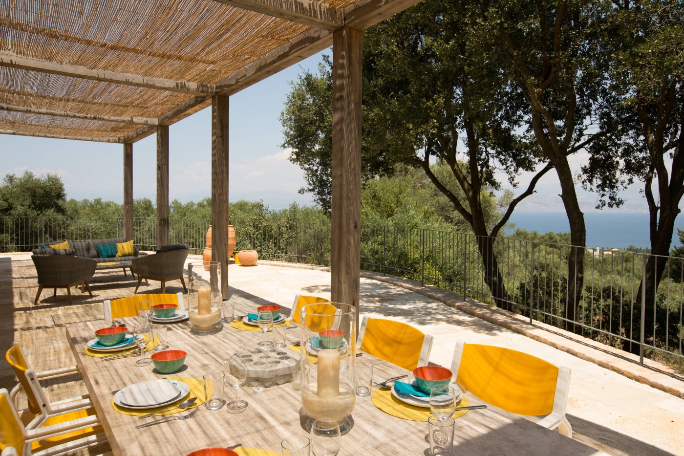 Outdoor dining at Villa Velanidi Corfu