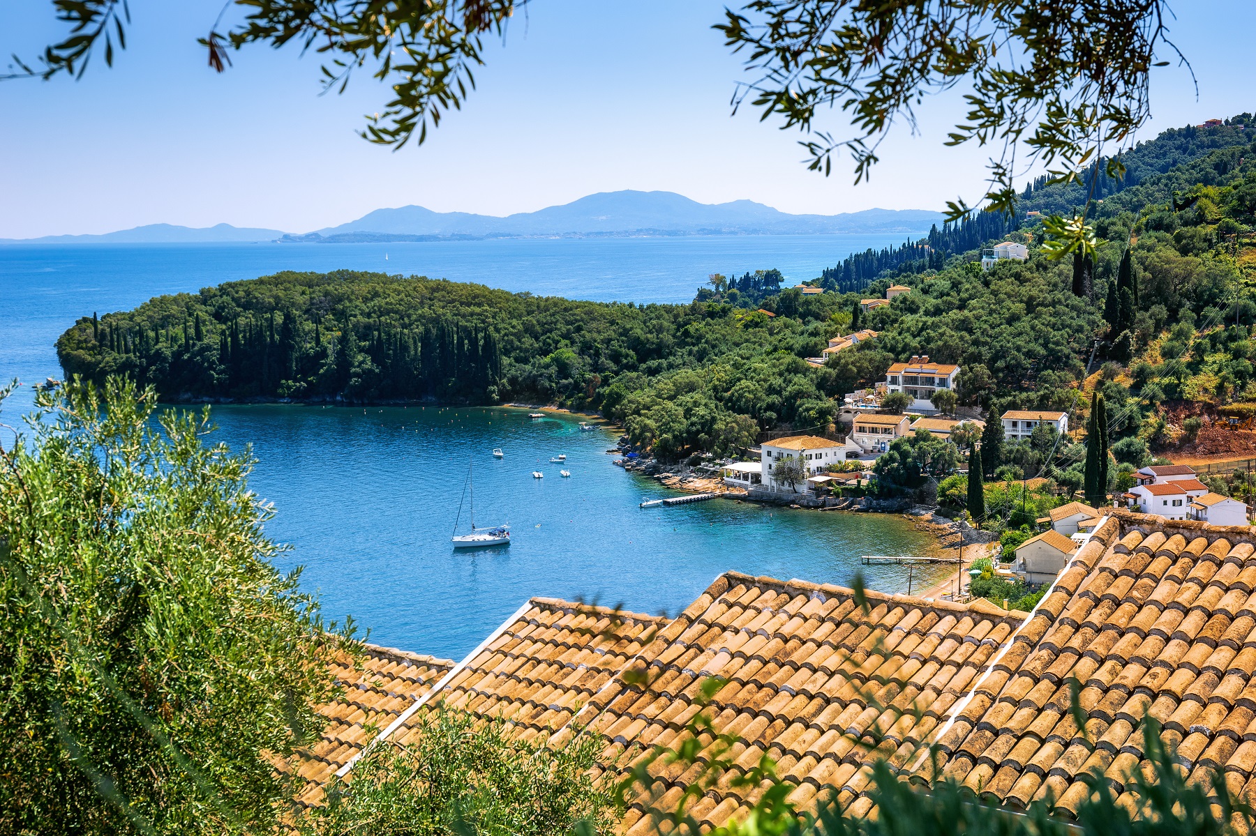 View of Bay in Kalami, Corfu