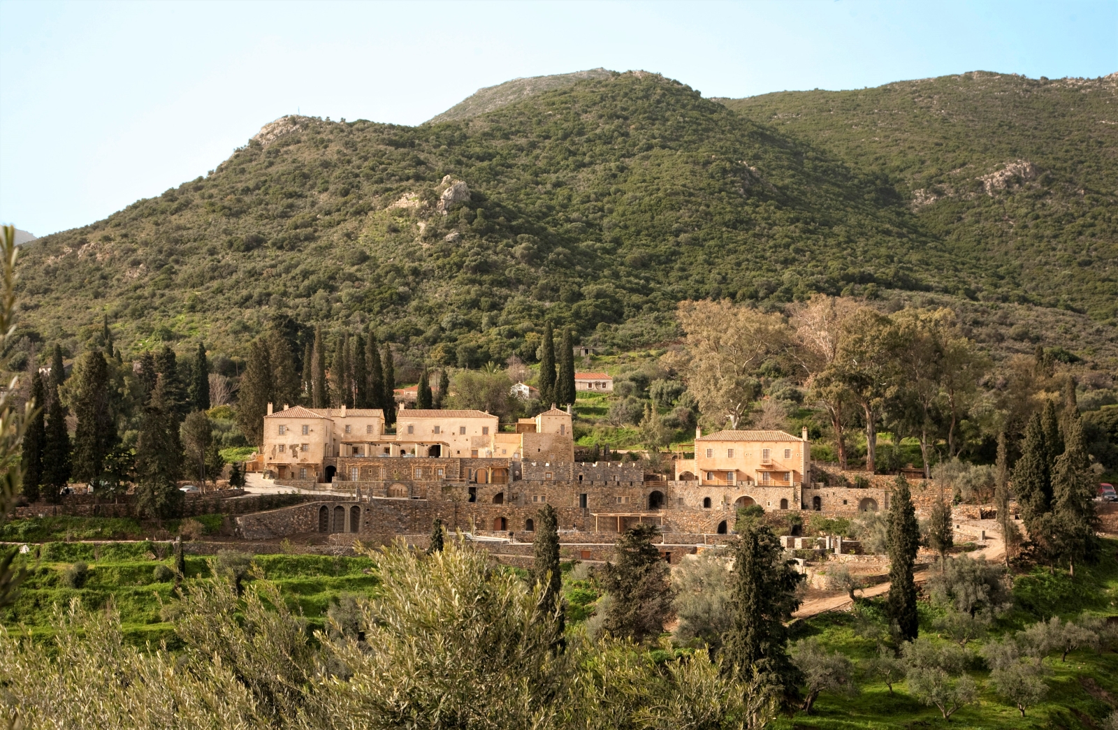 View of Kinsterna hotel in Monemvasia in Greece