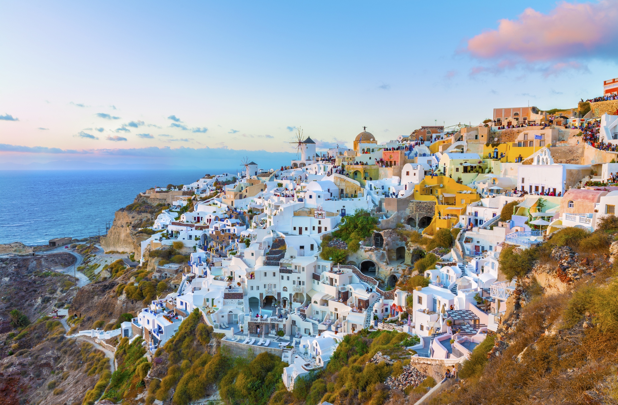 Sunset at Oia Village on Santorini