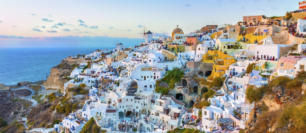 Sunset at Oia Village on Santorini