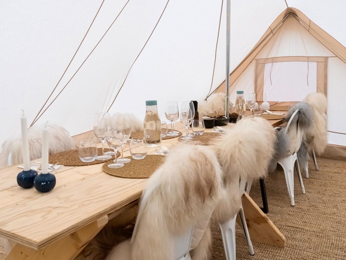 Dining tent at Camp Saqqaq near Disko Bay Greenland
