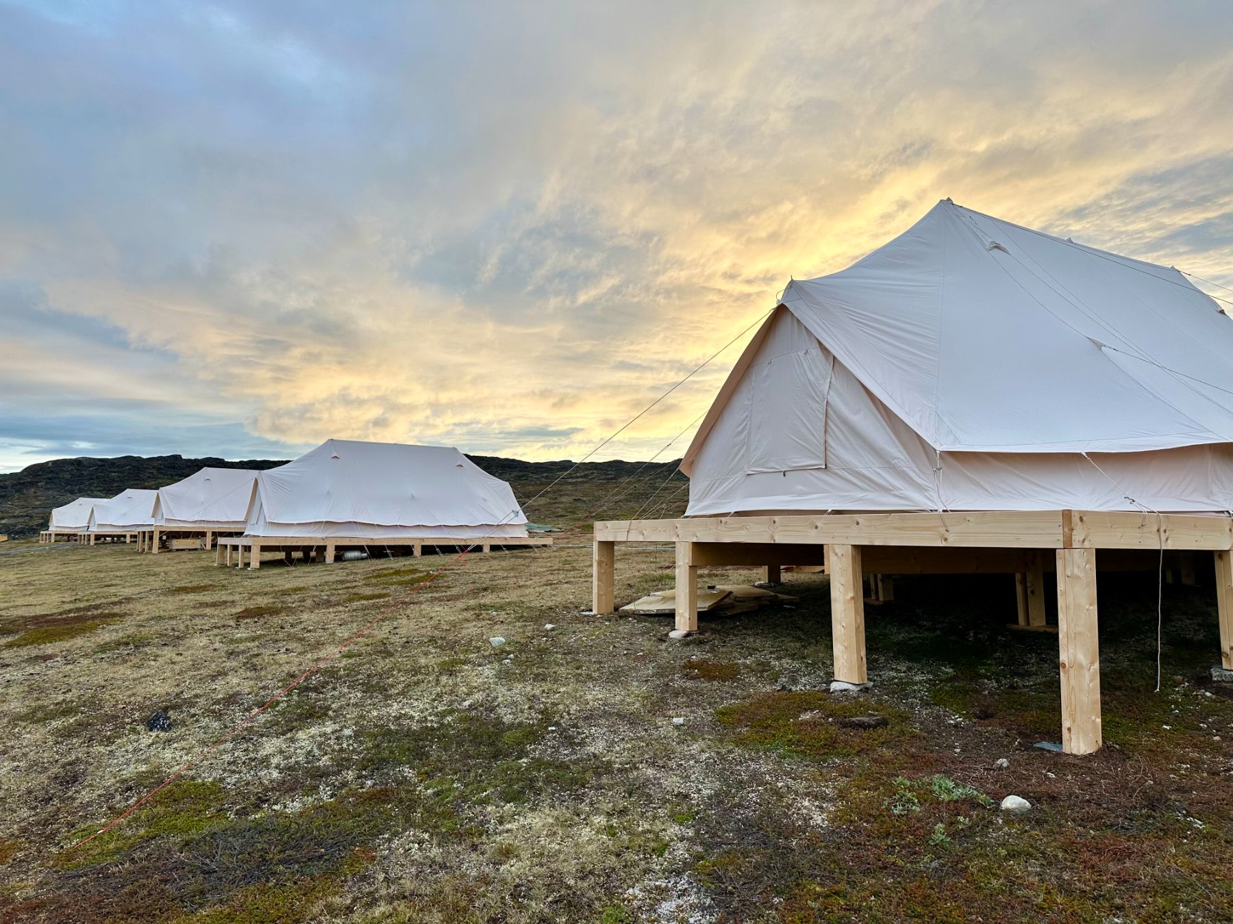 Exterior of a luxury tent at Camp Saqqaq in Greenland