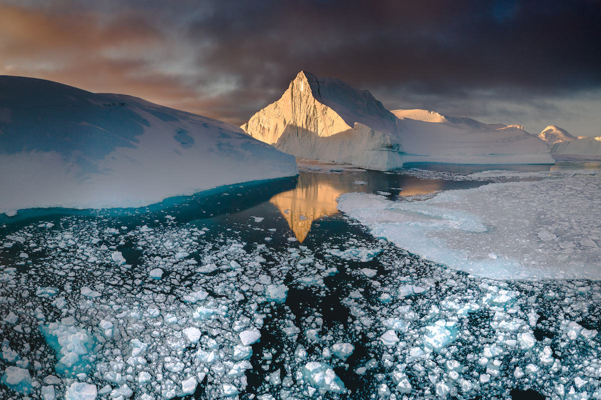 Reflections of an iceberg in Greenland