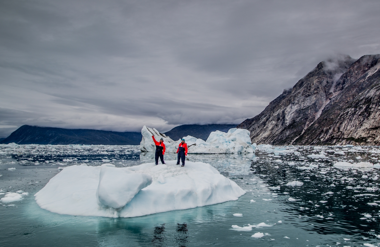 Standing on an iceberg in Greenland