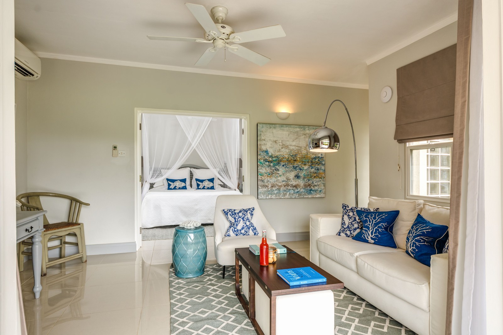 the interiors of a deluxe suite at Calabash Hotel, Grenada
