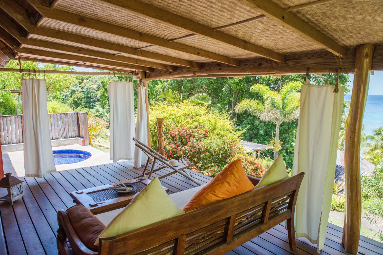 Boutique cottage deck at Laluna, Grenada