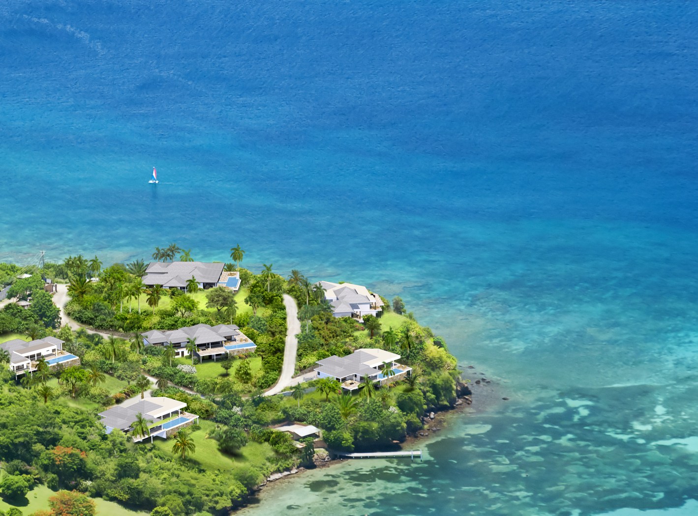 Aerial of Laluna, Grenada