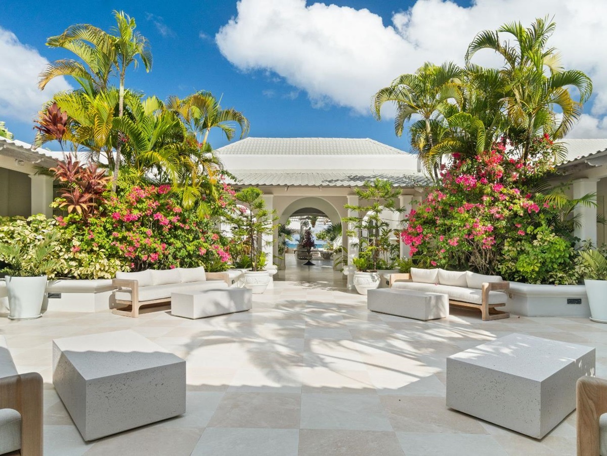 Arrival lobby at Spice Island Beach Resort in Grenada