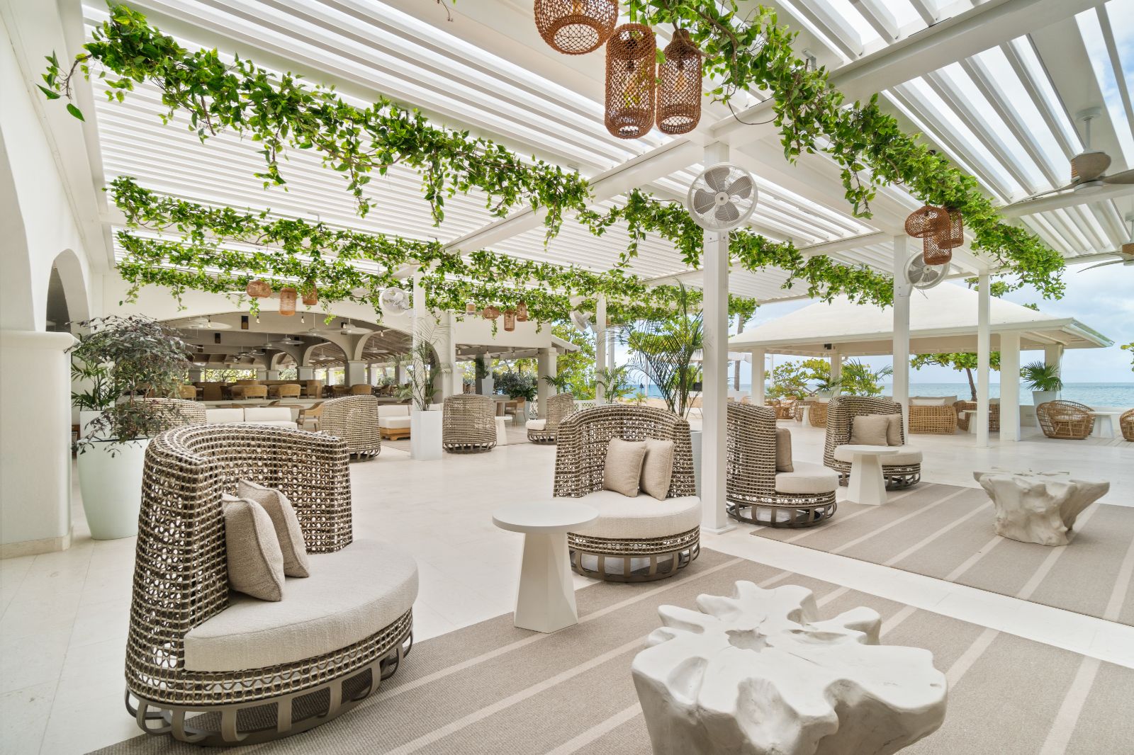Courtyard chairs at Spice Island Beach Resort in Grenada