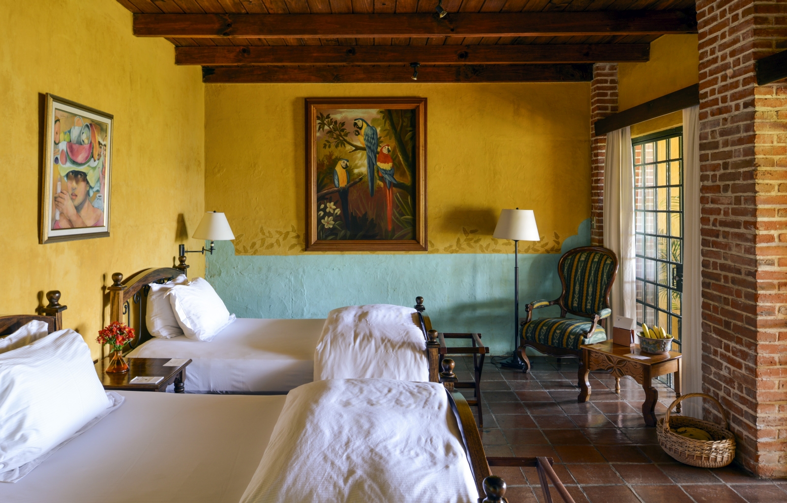 Twin room at Casa Palopo in Guatemala