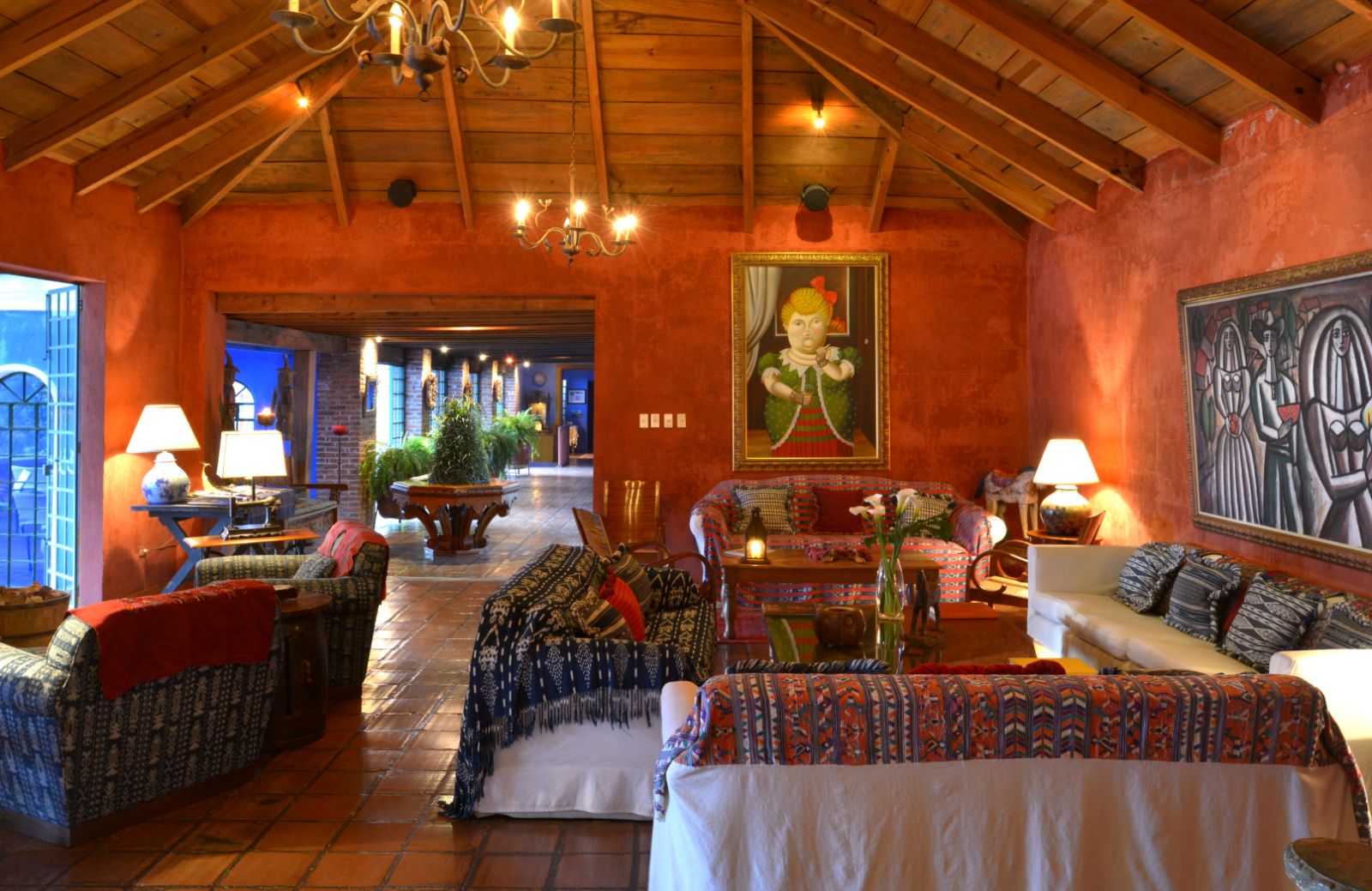 Atitlan guest suite living area at Casa Palopo in Guatemala