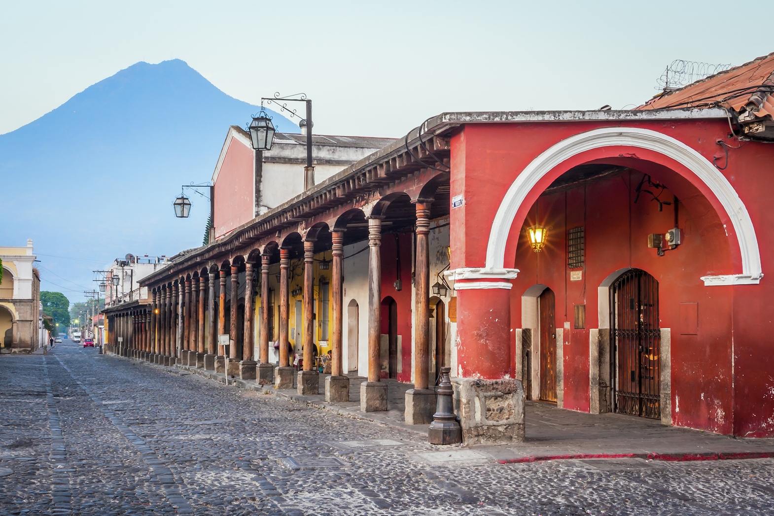 Colonial street in Antigua, Guatemala