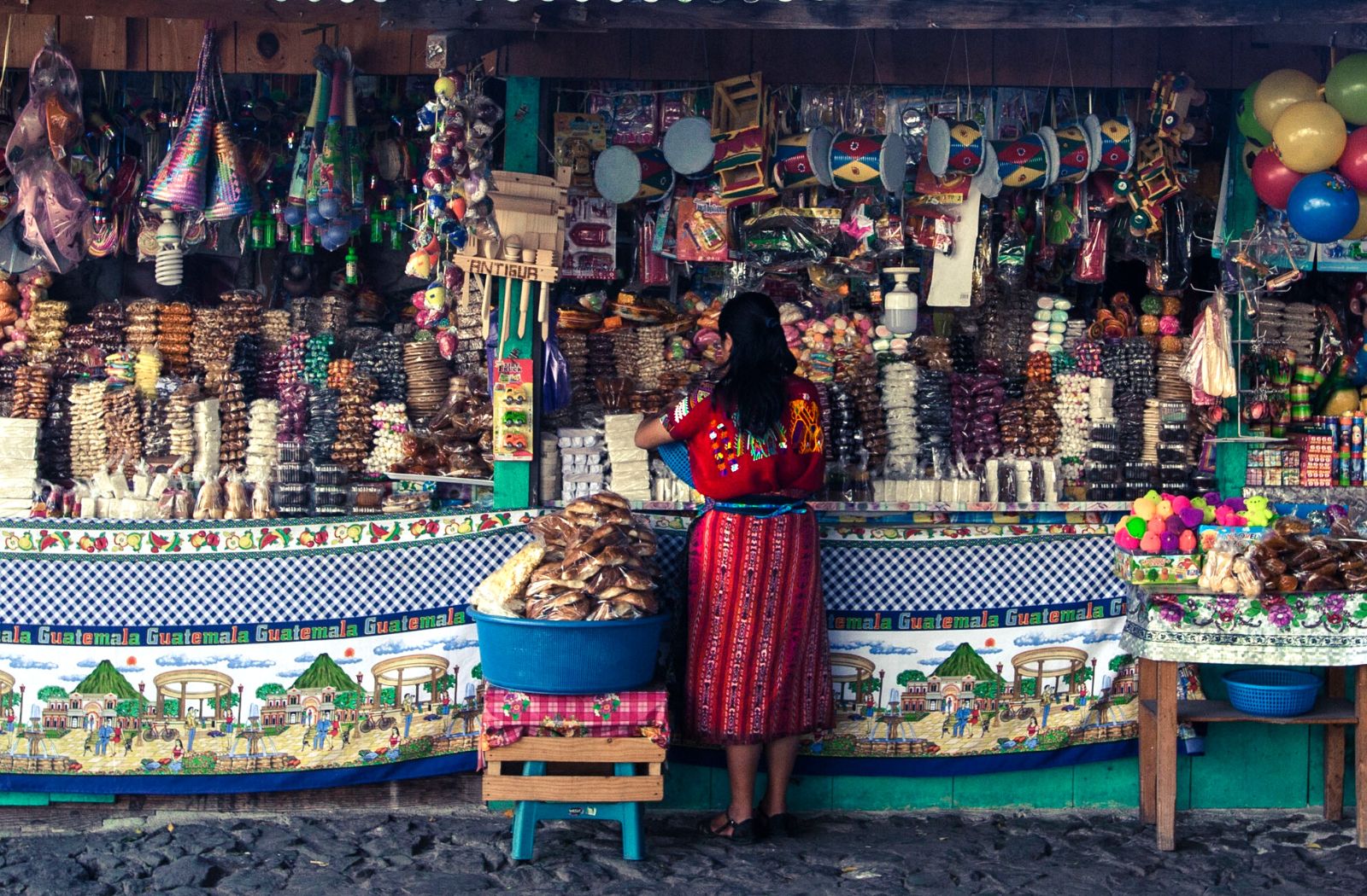 A woman at a market in Guatemala