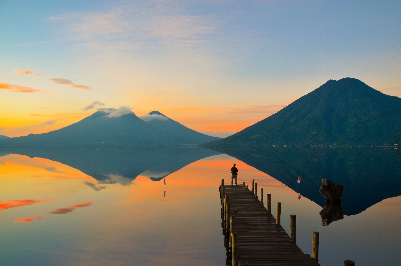 Sunset over Lake Atitlan in Guatemala