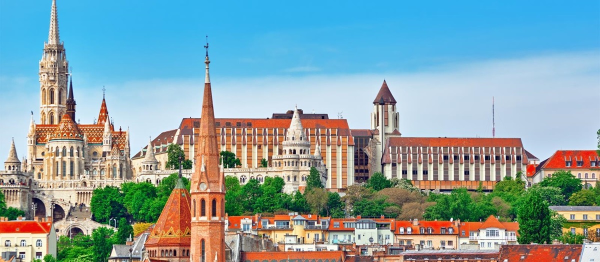 Scattered churches in Budapest, Hungary