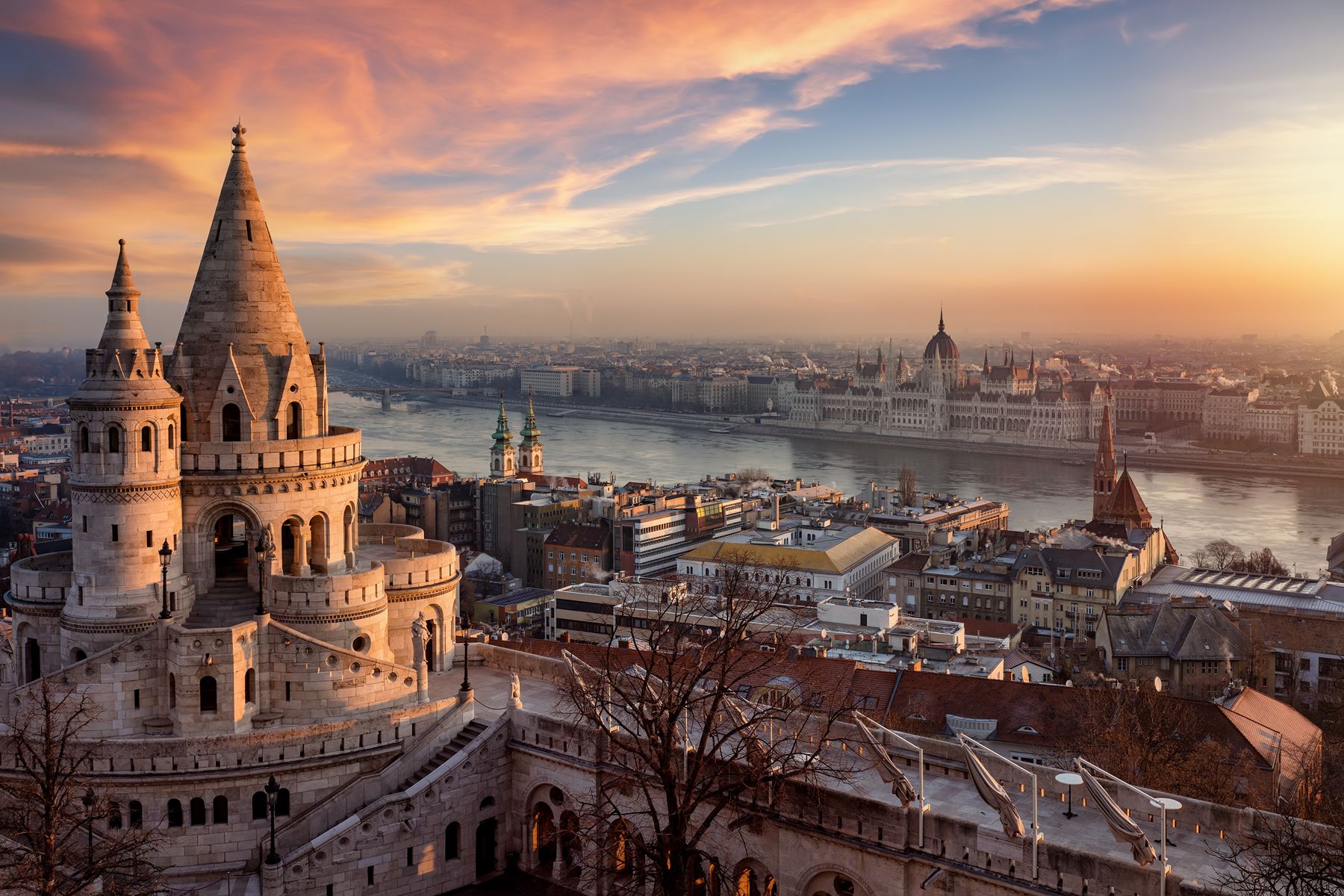 Aerial view of Budapest in Hungary