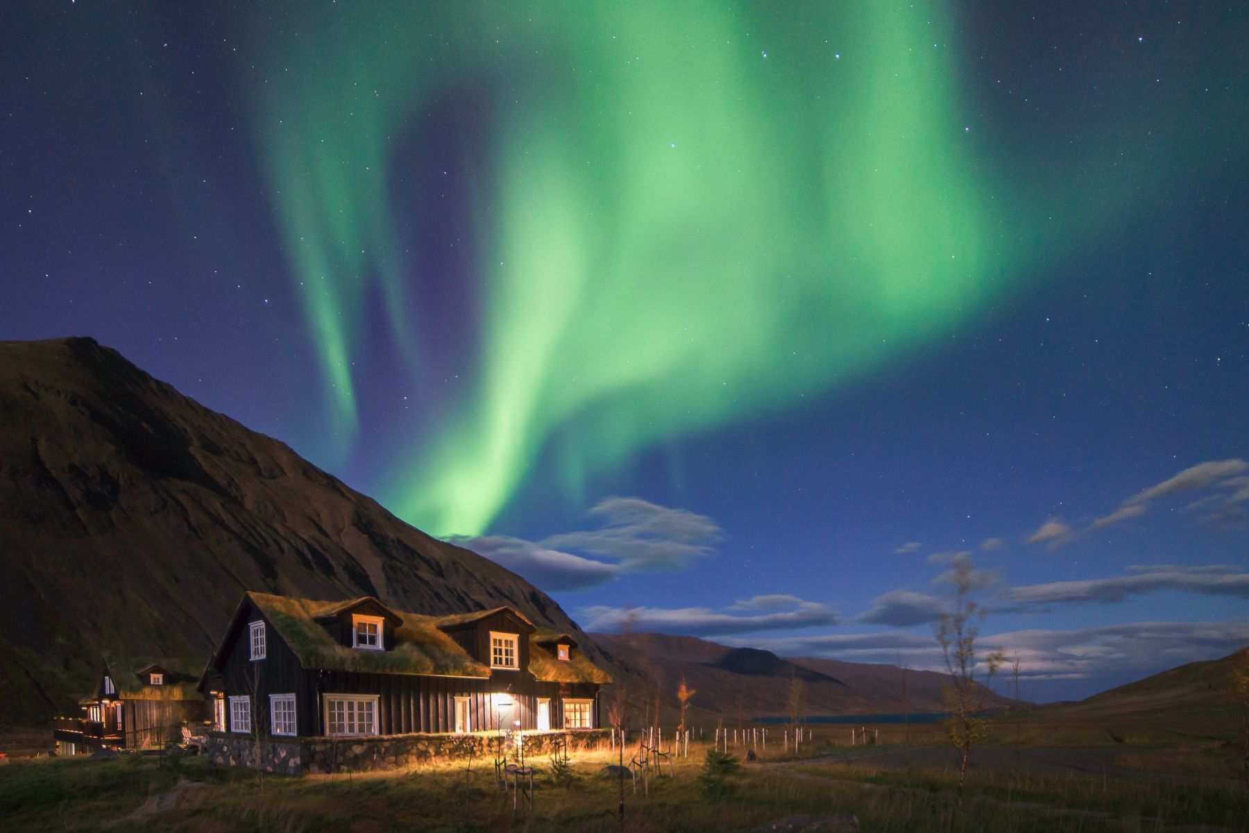The Northern Lights spotted over Deplar Farm in Iceland