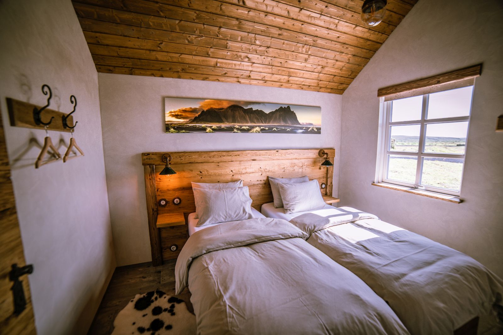 Twin room at the Torfhus Retreat hotel in Iceland