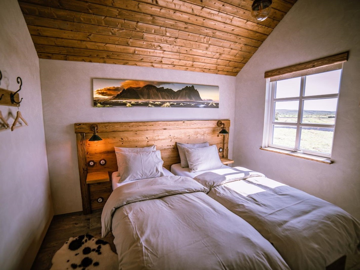 Twin room at the Torfhus Retreat hotel in Iceland