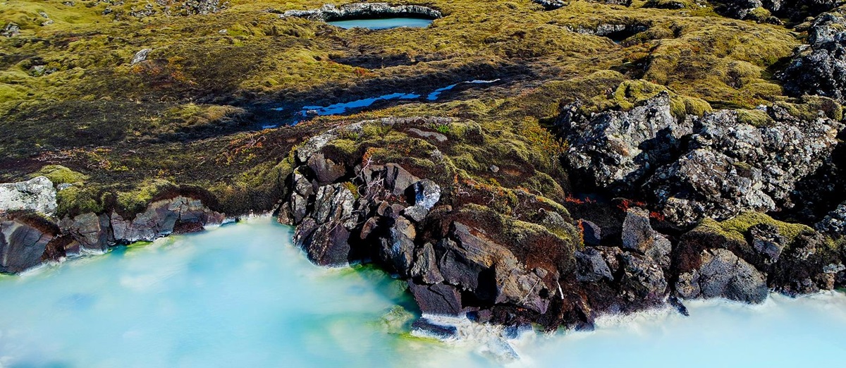 Coastline of the Blue Lagoon in Iceland