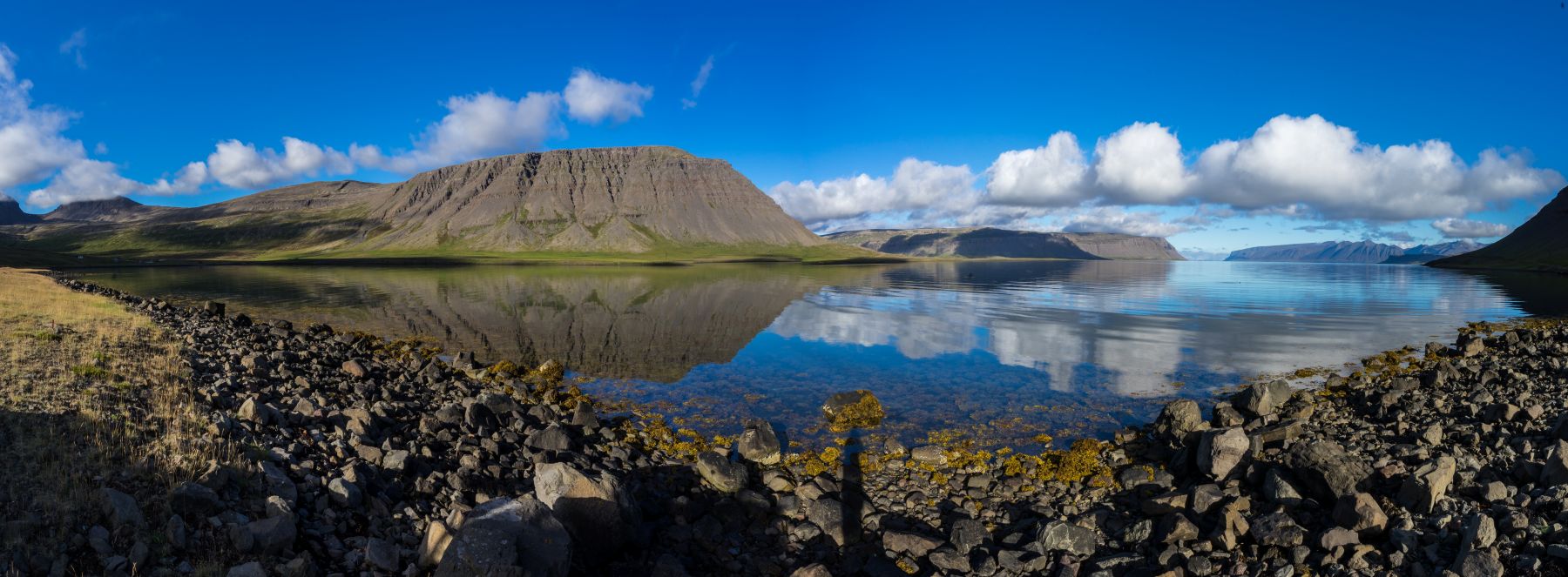 Panoramic view of Arnafjordur in Iceland