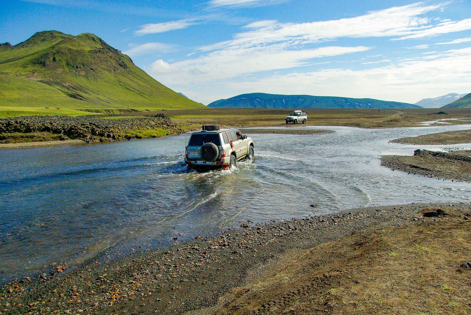 A jeep drive in Iceland's Landmannalaugar region