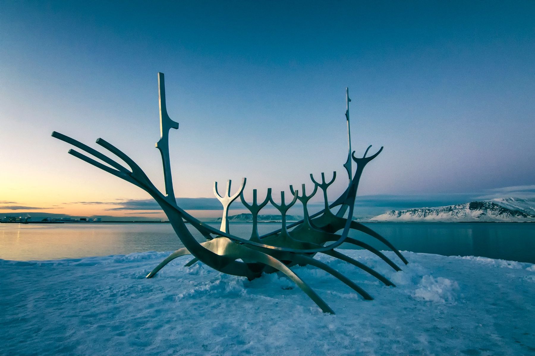 The Sun Voyager sculpture on Reykjavik Harbour
