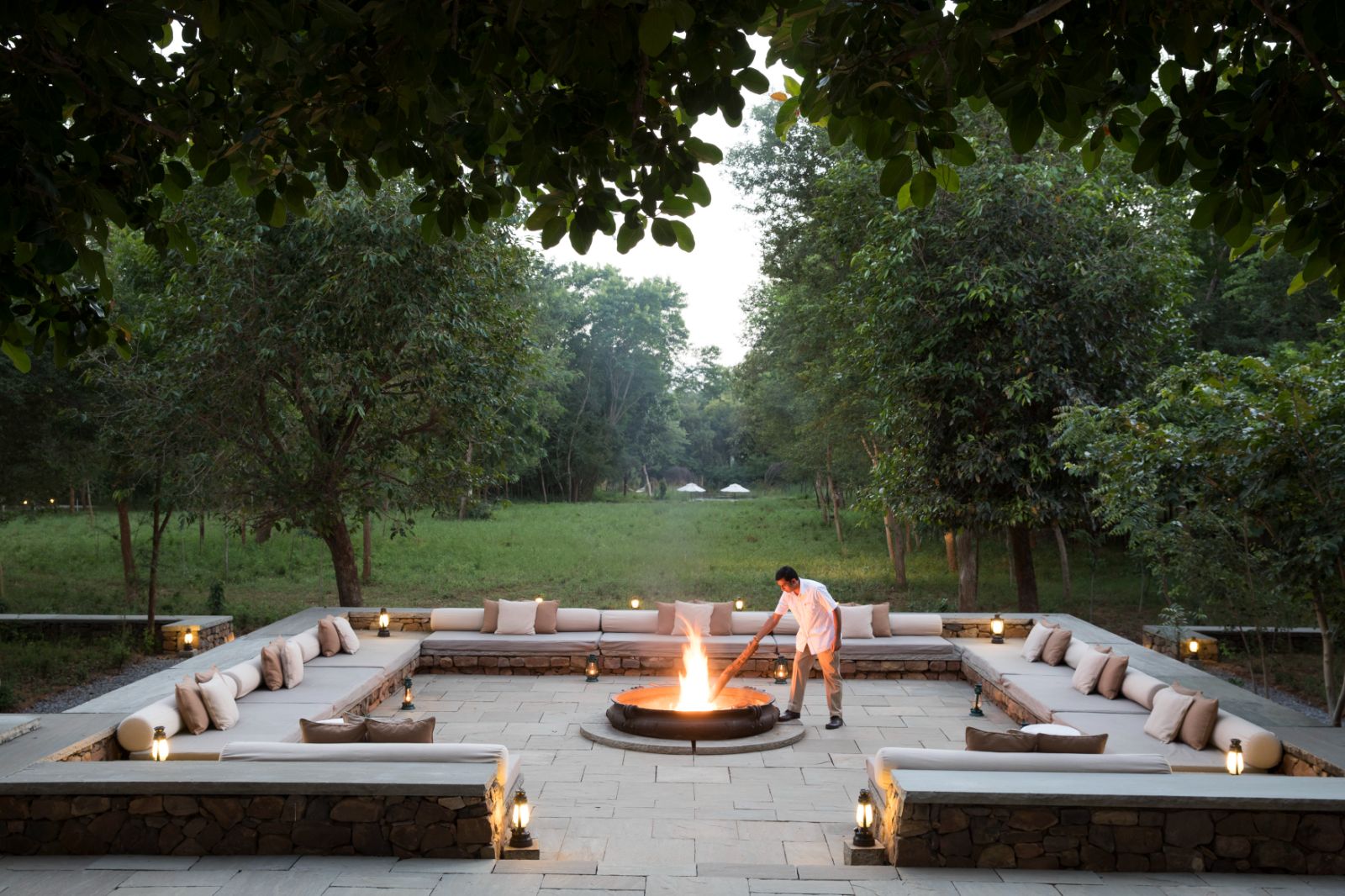 Firepit at Aman-I-Khas by Ranthambore National Park in India