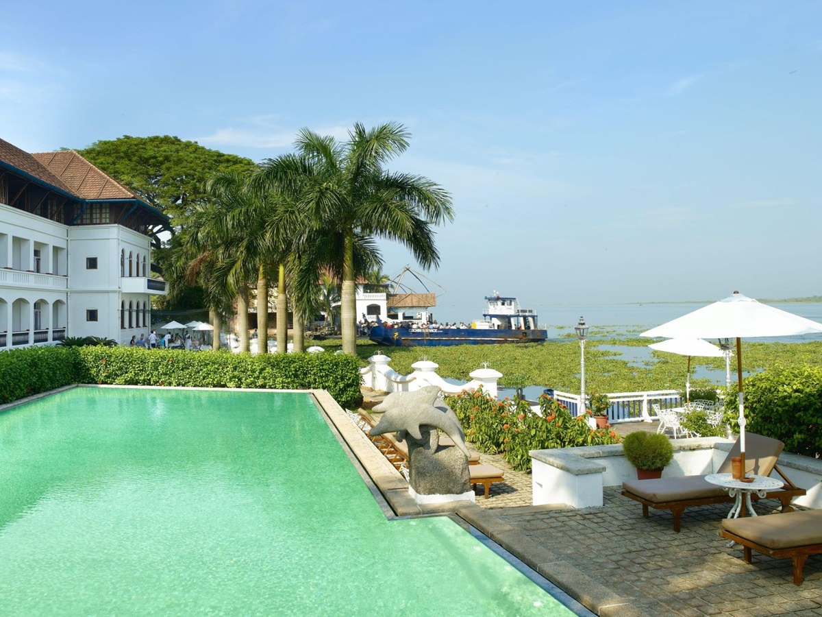 the swimming pool of Brunton Boatyard, India
