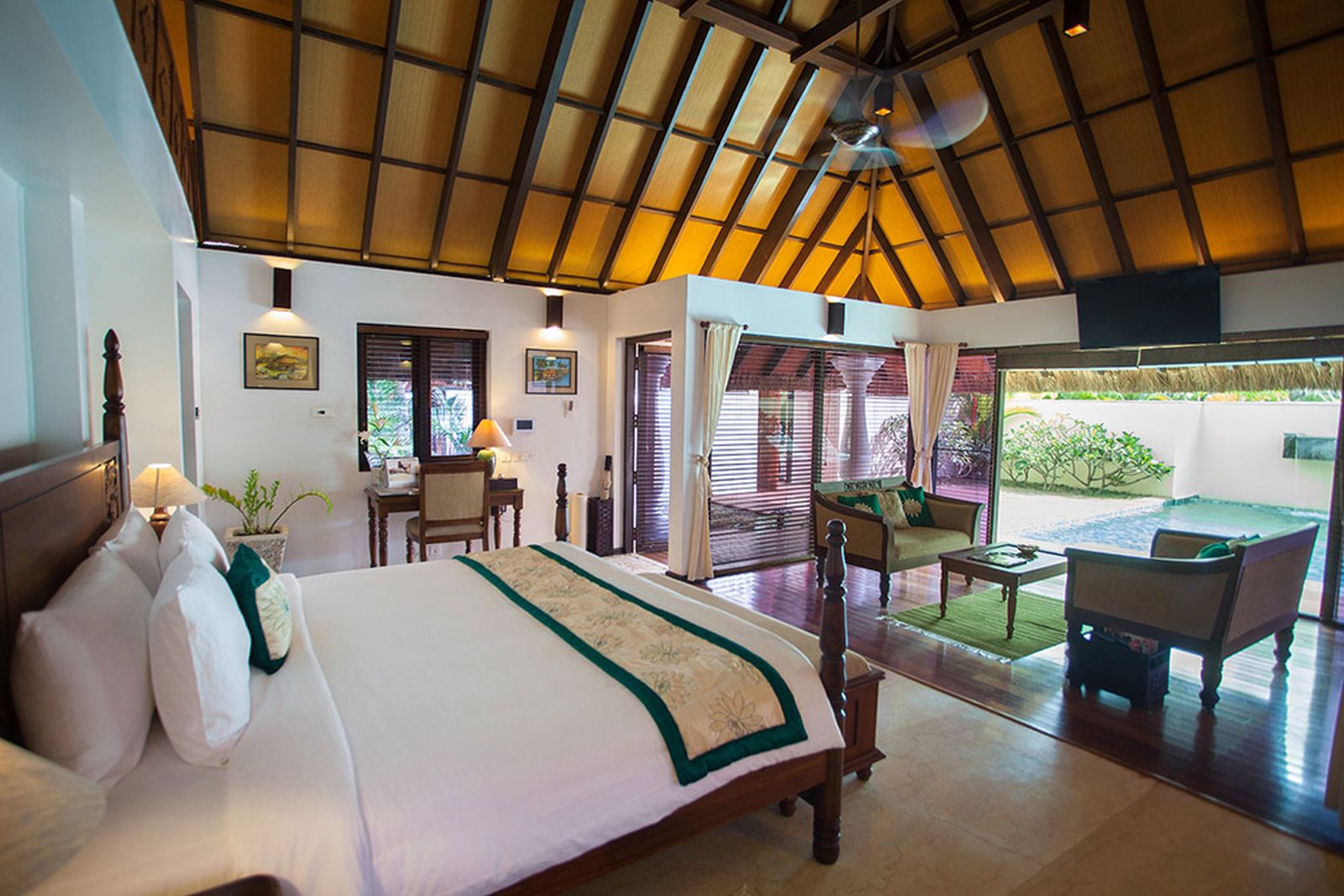 Guest room at Carnoustie Resort in Kerala India
