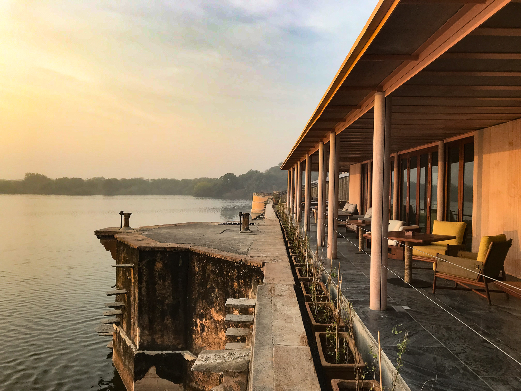 Riverside views from Chhatra Sagar in India