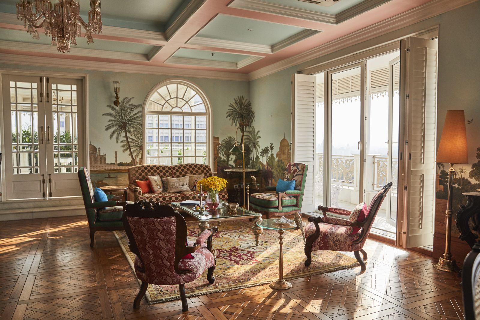 Living room in the Glenburn Penthouse hotel India