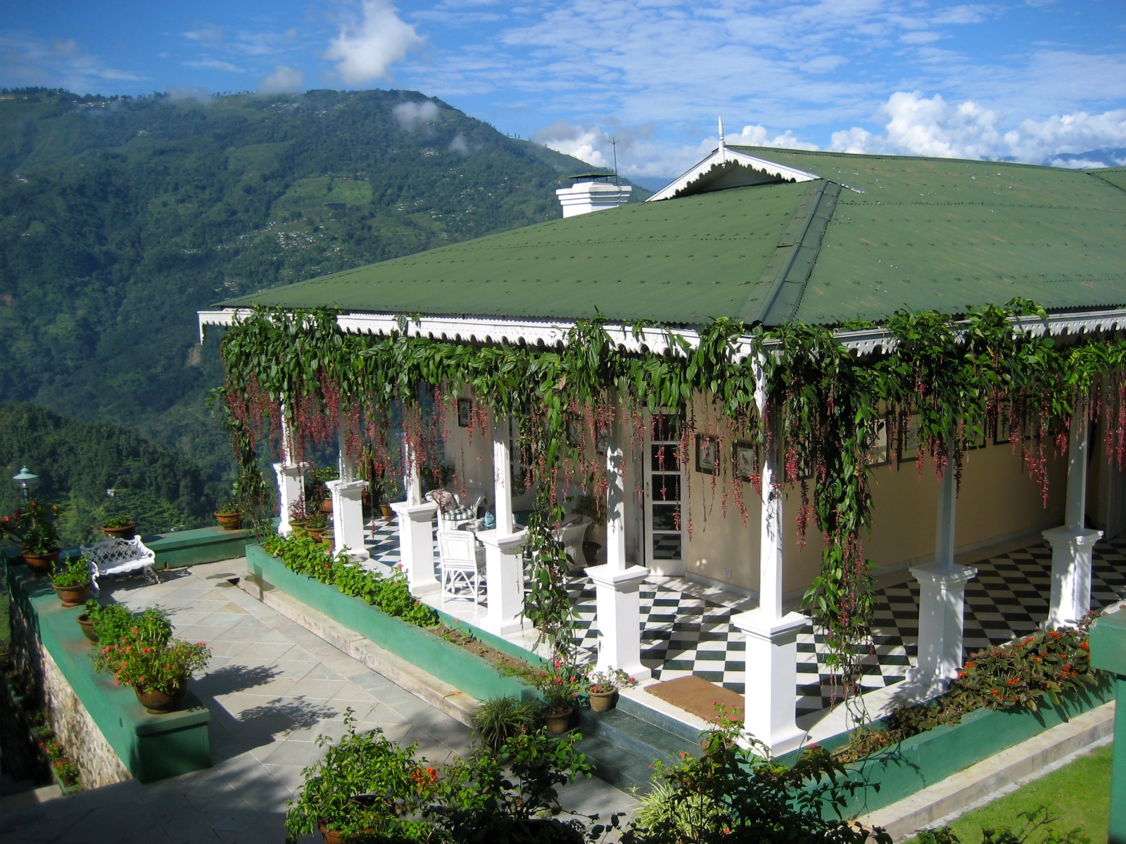 The Glenburn Tea Estate and surrounding hills in Darjeeling India